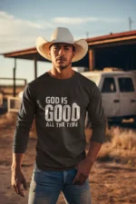 Men’s Full-Sleeve Christian T-Shirt – God Is Good All the Time