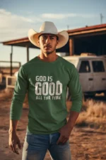 Men’s Full-Sleeve Christian T-Shirt – God Is Good All the Time